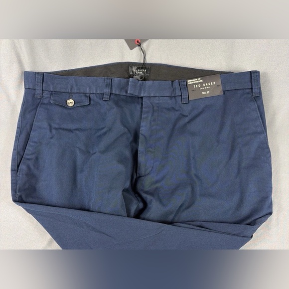 Ted Baker Pants Heavy Twill Chino 38 x 32 Captain Sky Cotton Spandex MSRP $150 - Picture 4 of 7